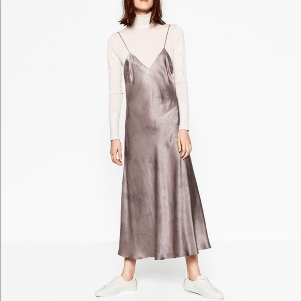 Zara Satin Grey Dress